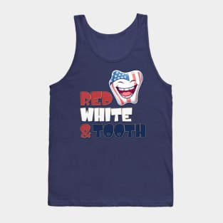 4th of July Dentist Red, White & Tooth Tank Top